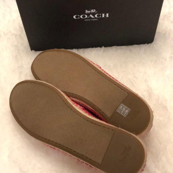 Coach Rhoda Canvas Bright Pink Canvas Espadrille - Picture 4 of 7